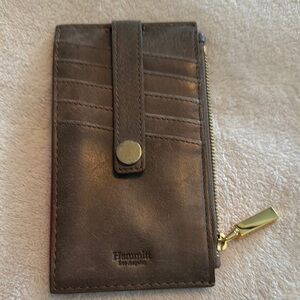 Hammitt Leather Card Holder with Gold Accent